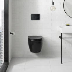 Ivy Wall Hung Elongated Toilet Bowl 0.8/1.28 GPF Dual Flush, Matte Black 19 Ivy Wall Hung Elongated Toilet Bowl 0.8/1.28 GPF Dual Flush, Matte Black -Warm Bathroom 11f1015601df05b9 6226 w800 h800 b0 p0