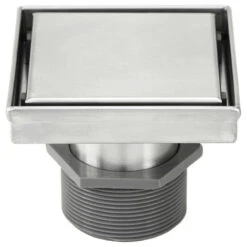 Shower Square Drain 4" 2-in-1 Reversible Tile Insert & Flat Grate