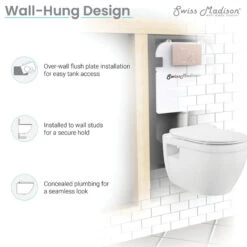 Ivy Wall Hung Elongated Toilet Bowl 0.8/1.28 GPF Dual Flush, Glossy White 24 Ivy Wall Hung Elongated Toilet Bowl 0.8/1.28 GPF Dual Flush, Glossy White -Warm Bathroom 121187be022620a1 6154 w800 h800 b1 p0