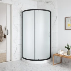 Ove Decors Breeze 32 Shower Kit, Frosted Glass Walls And Base, Black -Warm Bathroom 1221040e0fc51a77 6935 w800 h800 b0 p0