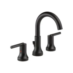 Delta Trinsic Two Handle Widespread Bathroom Faucet, Matte Black, 3559-BLMPU-DST