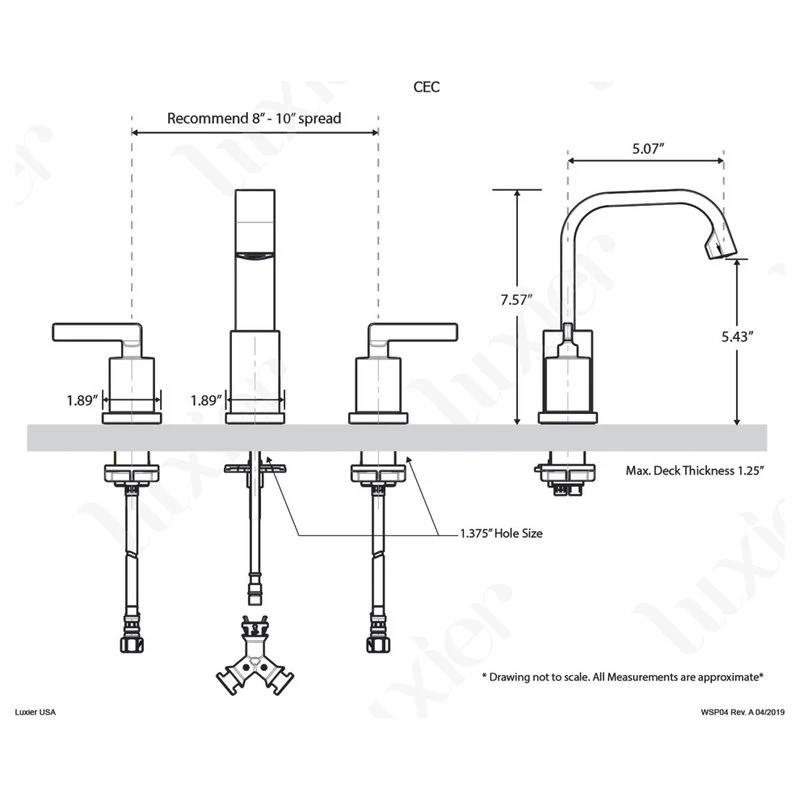 Luxier WSP04-T 2-Handle Widespread Bathroom Faucet With Drain, Matte Black 9 Luxier WSP04-T 2-Handle Widespread Bathroom Faucet With Drain, Matte Black - Image 9