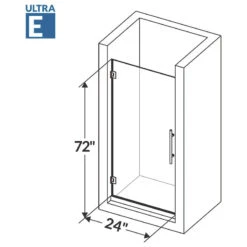 Swing-Out Shower Doors, Frameless, 10mm Clear Tempered Glass, ULTRA-E Collection, 24"x72" -Warm Bathroom 12c16acc0970e8c0 9521 w800 h800 b1 p0