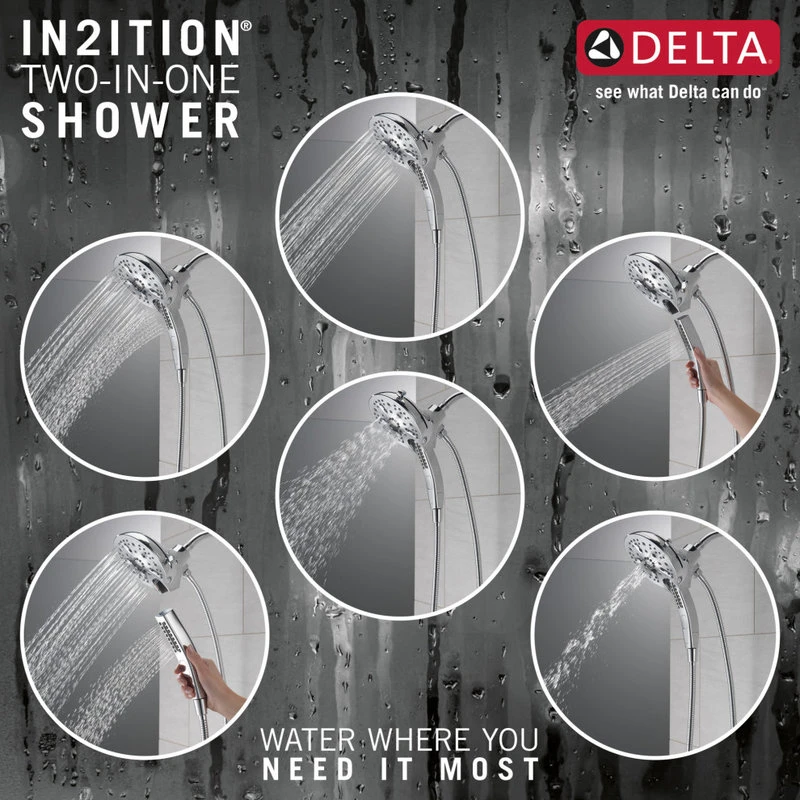Delta 58620-25-PK Universal Showering In2ition 2.5 GPM Multi - Chrome 5 Delta 58620-25-PK Universal Showering In2ition 2.5 GPM Multi - Chrome - Image 5
