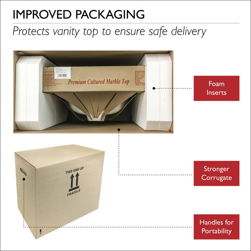 Design House 586297 37" Cultured Marble Vanity Top - White On White 2 Design House 586297 37" Cultured Marble Vanity Top - White On White - Image 2