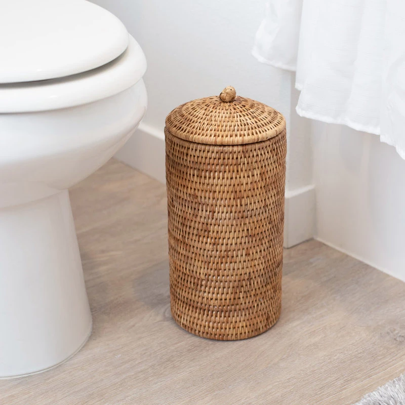 Artifacts Rattan Double Toilet Roll Holder, Honey Brown 4 Artifacts Rattan Double Toilet Roll Holder, Honey Brown - Image 4