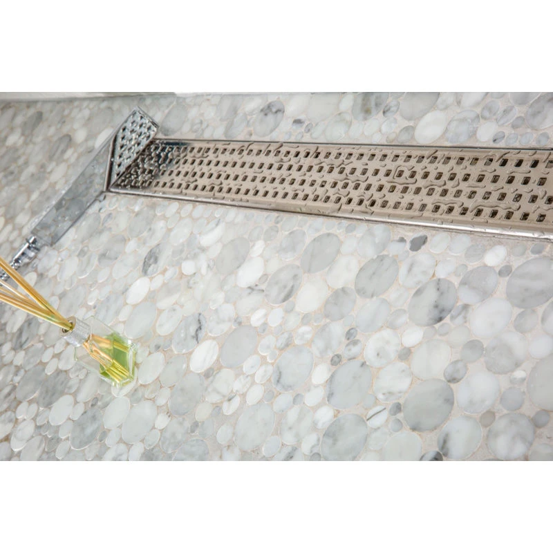 Linear Shower Drain, Brushed Nickel Square Design By Serene Drains, 35" 6 Linear Shower Drain, Brushed Nickel Square Design By Serene Drains, 35" - Image 6