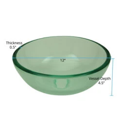 11 5/8" Tempered Glass Vessel Sink With Drain And Clear Mini Bowl Sink -Warm Bathroom 149119600bd75200 7680 w800 h800 b1 p0