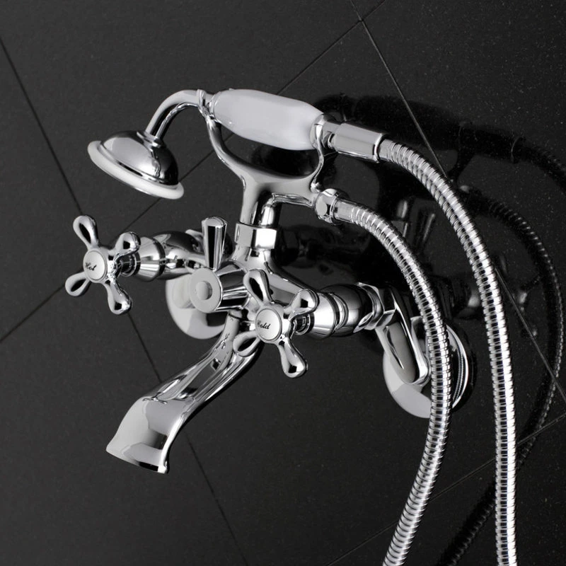 Kingston Brass 6" Adjustable Wall Mount Clawfoot Tub Faucet, Polished Chrome 4 Kingston Brass 6" Adjustable Wall Mount Clawfoot Tub Faucet, Polished Chrome - Image 4