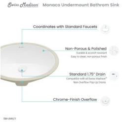 Monaco 18" Oval Under-Mount Bathroom Sink -Warm Bathroom 14b1788d0fada56b 6865 w800 h800 b1 p0