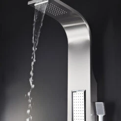 ANZZI Field 58" Shower Panel With Heavy Rain Shower And Wand, Brushed Steel -Warm Bathroom 15817d8608b6ecd8 6874 w800 h800 b0 p0