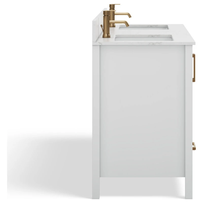 Eleanor Bath Vanity, White, 60", Double Sink, Freestanding 11 Eleanor Bath Vanity, White, 60", Double Sink, Freestanding - Image 11