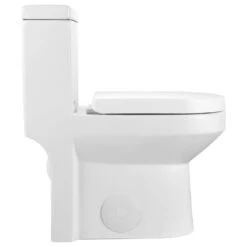 Modern Small One Piece Toilet, Compact Bathroom Tiny Mini Commode Dual Flush