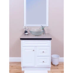 Topia Clear Glass Vessel Sink And Faucet Set, Brushed Nickel -Warm Bathroom 1631f7890d278d78 6796 w800 h800 b0 p0