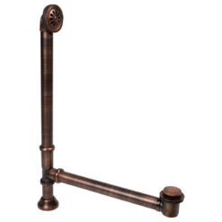 SinkSense 1.5" Brass Pop-Up Bathtub Drain And Overflow Kit, Antique Copper
