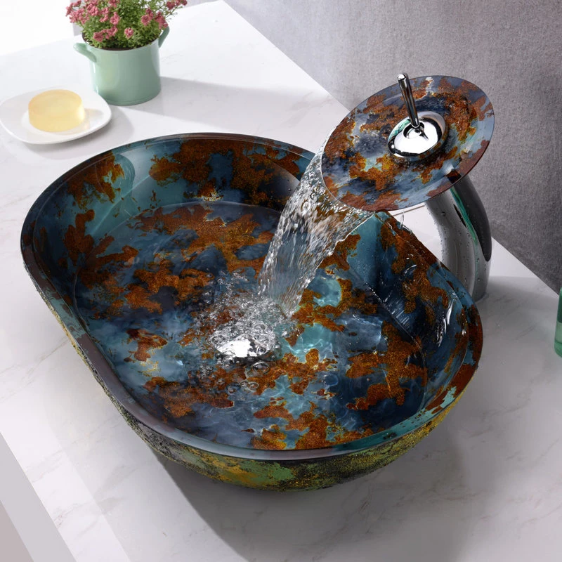 ANZZI Avao Vessel Sink, Panye Blue 2 ANZZI Avao Vessel Sink, Panye Blue - Image 2
