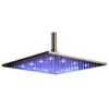 12" Oil Rubbed Bronze Square Color Changing LED Rain Shower Head, Solid Brass