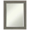 Fencepost Grey Narrow Beveled Wood Bathroom Wall Mirror - 22.5 X 28.5 In.
