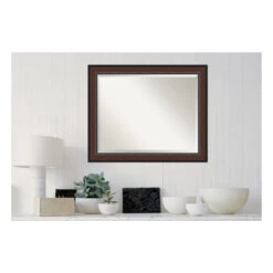 Harvard Walnut Beveled Bathroom Wall Mirror - 32.5 X 26.5 In. -Warm Bathroom 18019aac0d1d1b1e 5263 w800 h800 b1 p0