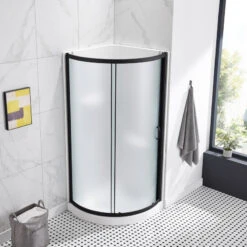 Ove Decors Breeze 34 Shower Kit, Frosted Glass Walls And Base, Black -Warm Bathroom 1891cedf0f900151 6934 w800 h800 b0 p0