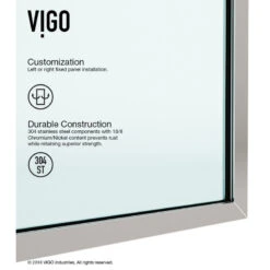 VIGO Frameless Fixed Shower Screen, Stainless Steel With Clear Glass -Warm Bathroom 18b19eea0faab9f4 4368 w800 h800 b1 p0