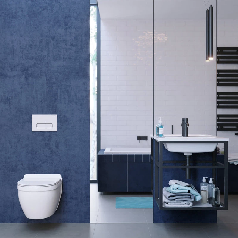 Ivy Wall Hung Elongated Toilet Bowl 0.8/1.28 GPF Dual Flush, Glossy White 6 Ivy Wall Hung Elongated Toilet Bowl 0.8/1.28 GPF Dual Flush, Glossy White - Image 6