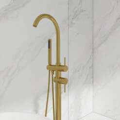 Freestanding Double Handle Clawfoot Tub Faucet, Gold 10 Freestanding Double Handle Clawfoot Tub Faucet, Gold -Warm Bathroom 1931ede802f071db 5318 w800 h800 b0 p0