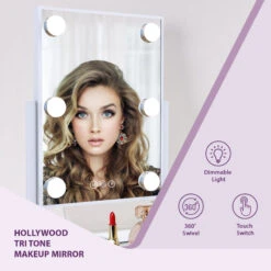 Hollywood Tri-Tone LED Makeup Mirror, White -Warm Bathroom 1971b79f0409d967 5569 w800 h800 b0 p0