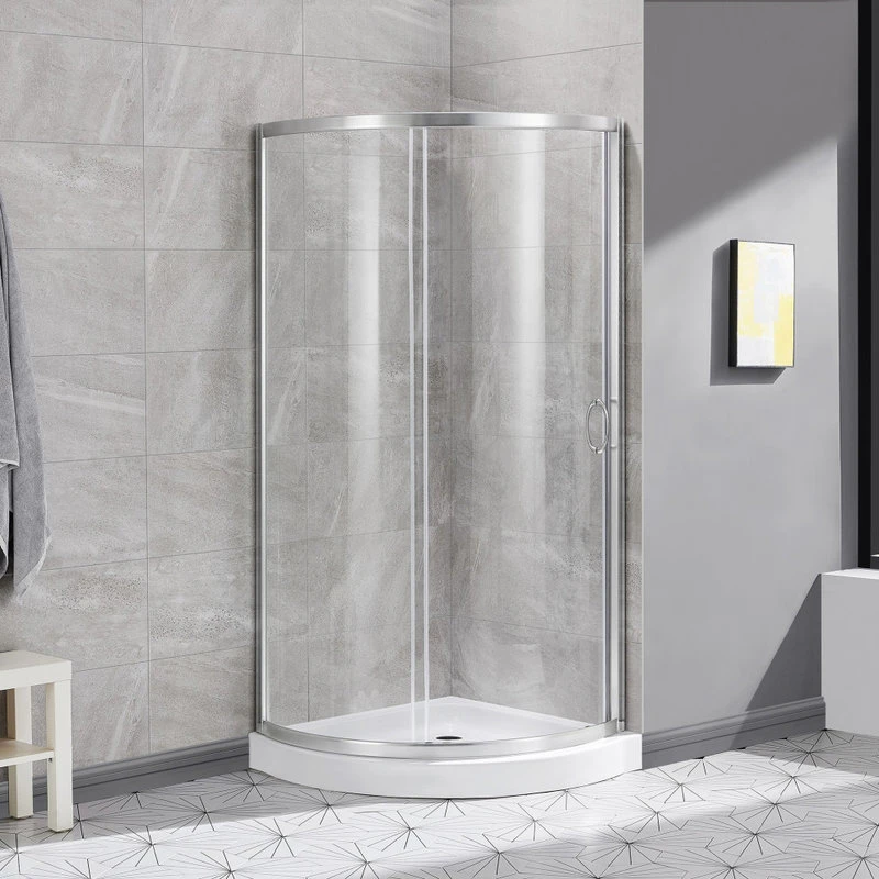 Ove Decors Breeze 34 Shower Kit, Clear Glass Panels And Base, Satin Nickel 4 Ove Decors Breeze 34 Shower Kit, Clear Glass Panels And Base, Satin Nickel - Image 4