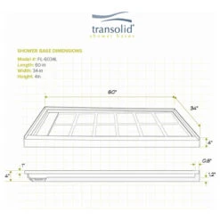 Transolid Linear 60"x34" Rectangular Shower Base With Left Hand Drain, White -Warm Bathroom 1a01d2290ec2852b 5699 w800 h800 b1 p0