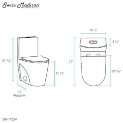 St. Tropez Elongated Toilet, Dual Flush, Glossy White 29 St. Tropez Elongated Toilet, Dual Flush, Glossy White -Warm Bathroom 1b815e5102261edb 2880 w800 h800 b1 p0