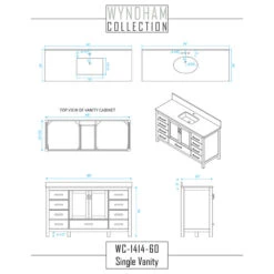 Sheffield 60" Espresso SGL Vanity, Carrara Marble Top, UM Sq Sink, 58" Mrr 9 Sheffield 60" Espresso SGL Vanity, Carrara Marble Top, UM Sq Sink, 58" Mrr -Warm Bathroom 1ba1d2a803b23485 2537 w800 h800 b1 p0