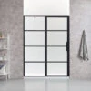 OVE Decors Milano 60 In. Black Framed Hinges Shower Door