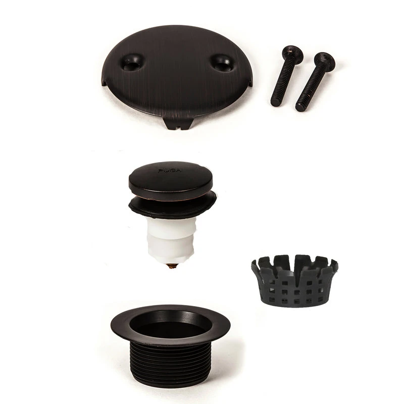 ToeTouch Bathtub Drain Trim Kit With 2 Hole Face Plate, Oil Rubbed Bronze 1 ToeTouch Bathtub Drain Trim Kit With 2 Hole Face Plate, Oil Rubbed Bronze