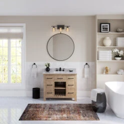 Rawley Bath Vanity, Weathered Fir, 42", Single Sink, Marble Top, Freestanding