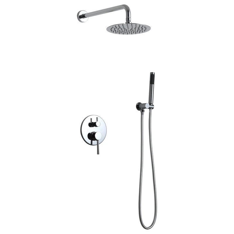 Modern Rain Shower System With Round Rainfall Shower Head Handheld Shower Set, C 1 Modern Rain Shower System With Round Rainfall Shower Head Handheld Shower Set, C
