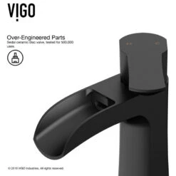 VIGO Paloma Single Hole Bathroom Sink Faucet, Matte Black -Warm Bathroom 1d81c1a80f59e1e6 2883 w800 h800 b1 p0