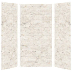 Transolid SWK483696-48 Saramar 48"x36"x96" Shower Wall Kit, Biscotti Marble