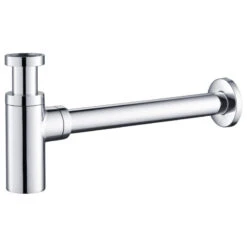 Kibi Bathroom Sink Decorative Round Bottle Trap, Chrome