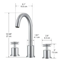 Ancona Prima 3-Piece Bathroom Faucet Set, Chrome -Warm Bathroom 1fa176a60e2f66c5 9399 w800 h800 b1 p0