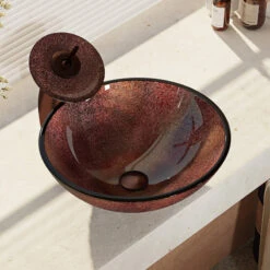 R5-5014 Frosted Glass Vessel Sink, R9-7001 Faucet, Antique Bronze, Oil Rubbed Br -Warm Bathroom 204112640c89191f 1284 w800 h800 b0 p0