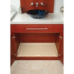 Polymer Trim To Fit Vanity Sink Base Cabinet Drip Tray, Almond -Warm Bathroom 20519b860e7a6331 8087 w800 h800 b0 p0