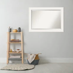 Ridge White Beveled Bathroom Wall Mirror - 41.5 X 29.5 In. -Warm Bathroom 20614d88034463de 6849 w800 h800 b0 p0