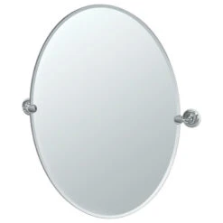 Designer II 26.5" Frameless Oval Mirror, Matte Black