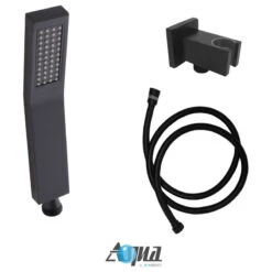 Aqua Piazza Set, 12" Ceiling Mount Square Rain Shower And Handheld, Matte Black -Warm Bathroom 216113490fdfa0e1 8504 w800 h800 b1 p0