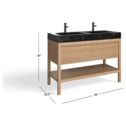 The Shoji Bathroom Vanity, Double Sink, 48", Whitewash Oak, Freestanding -Warm Bathroom 217133cc03d03fce 2587 w800 h800 b1 p0