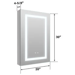 Recessed/Surface LED Light Mirror Medicine Cabinet Defogger, 20"x30" Left Hinge 23 Recessed/Surface LED Light Mirror Medicine Cabinet Defogger, 20"x30" Left Hinge -Warm Bathroom 2181af1e02d8bc33 7237 w800 h800 b1 p0