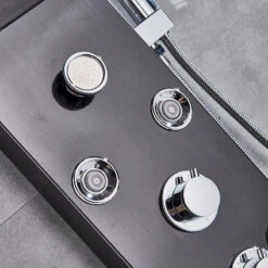Stainless Steel LED Shower Panel With Massage Jets Waterfall Rainfall, Charcoal -Warm Bathroom 21b191520d91b25e 3426 w800 h800 b0 p0