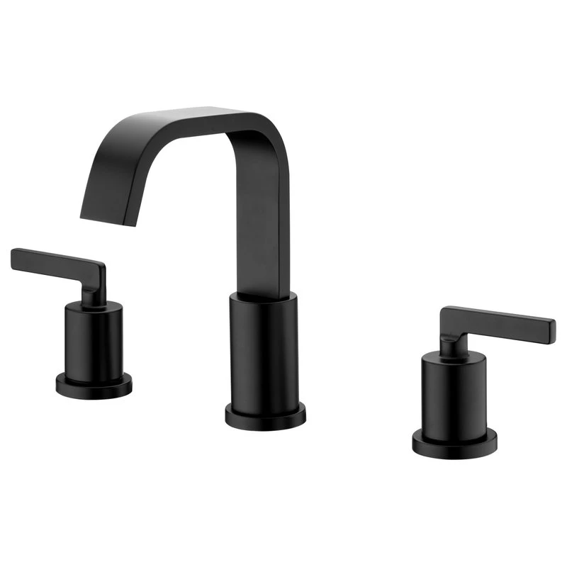 Luxier WSP04-T 2-Handle Widespread Bathroom Faucet With Drain, Matte Black 1 Luxier WSP04-T 2-Handle Widespread Bathroom Faucet With Drain, Matte Black