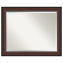 Harvard Walnut Beveled Bathroom Wall Mirror - 32.5 X 26.5 In.